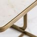 Table d'appoint art déco métal doré et plateau marbre blanc Anato - Photo n°3