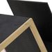 Table d'appoint art déco métal doré et similicuir noir Lazur - Photo n°3