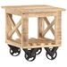 Table d'appoint avec roues 40x40x42 cm Bois de manguier brut - Photo n°1