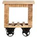 Table d'appoint avec roues 40x40x42 cm Bois de manguier brut - Photo n°2