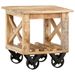 Table d'appoint avec roues 40x40x42 cm Bois de manguier brut - Photo n°9