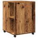 Table d'appoint avec roues vieux bois 55x60x78 cm - Photo n°6