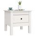 Table d'appoint Blanc 40x40x39 cm Bois massif de pin - Photo n°4