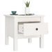 Table d'appoint Blanc 40x40x39 cm Bois massif de pin - Photo n°5