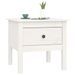 Table d'appoint Blanc 50x50x49 cm Bois massif de pin - Photo n°4