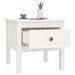 Table d'appoint Blanc 50x50x49 cm Bois massif de pin - Photo n°5