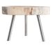 Table d'appoint bois de suar clair et métal argenté Paga - Photo n°1