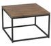 Table d'appoint bois massif foncé et métal noir Uchio L 60 cm - Photo n°1