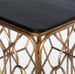 Table d'appoint carrée bois noir et métal doré Quieras - Photo n°2