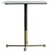 Table d'appoint carrée marbre blanc et pieds métal noir et doré Sacha - Photo n°2