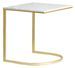 Table d'appoint carrée métal doré et plateau marbre blanc Rench - Photo n°1