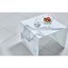 Table d'appoint carrée verre effet marbre blanc Belar - Photo n°2