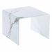 Table d'appoint carrée verre effet marbre blanc Belar - Photo n°1