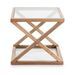 Table d'appoint carrée verre et bois massif clair Orina - Photo n°2