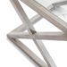 Table d'appoint carrée verre et bois massif gris voilé Orina - Photo n°3