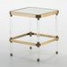 Table d'appoint carrée verre pieds acrylique et métal doré Meli - Photo n°1