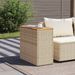 Table d'appoint de jardin dessus en bois beige 58x27,5x55 cm - Photo n°3