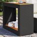 Table d'appoint de jardin dessus en bois noir 100x40x75 cm - Photo n°2