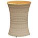 Table d'appoint de jardin forme tambour beige rotin bois massif - Photo n°1