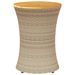 Table d'appoint de jardin forme tambour beige rotin bois massif - Photo n°4