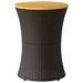 Table d'appoint de jardin forme tambour noir rotin bois massif - Photo n°4