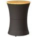 Table d'appoint de jardin forme tambour noir rotin bois massif - Photo n°6