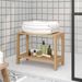 Table d'appoint de salle de bain 60x30x45cm bois de teck solide - Photo n°1