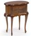 Table d'appoint en bois d'acajou marron 2 tiroirs CASTLE - Style colonial - Photo n°1