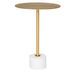 Table d'appoint en laiton et marbre LECCO Ø 41cm - Photo n°1