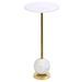 Table d'appoint en laiton et marbre SALO Ø 25cm - Photo n°1