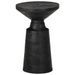 Table d'appoint noir Ø33x50 cm bois de manguier massif - Photo n°1