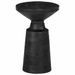 Table d'appoint noir Ø33x50 cm bois de manguier massif - Photo n°3