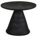 Table d'appoint noir Ø50x40 cm bois de manguier massif - Photo n°3