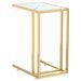 Table d'appoint ordinateur Marbre blanc 50x35x65cm Verre trempé 2 - Photo n°1