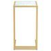 Table d'appoint ordinateur Marbre blanc 50x35x65cm Verre trempé 2 - Photo n°3