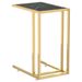 Table d'appoint ordinateur Marbre noir 50x35x65 cm Verre trempé - Photo n°2