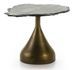 Table d'appoint pierre noir et métal doré Gina - Photo n°1