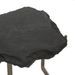 Table d'appoint pierre noir et métal doré Gina H 65 cm - Photo n°3