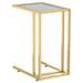 Table d'appoint pour ordinateur doré 50x35x65 cm Verre trempé - Photo n°1