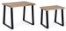 Table d'appoint rectangle en acacia naturel Amaly - Lot de 2 - Photo n°2