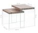Table d'appoint rectangulaire chêne clair et verre trempé Chikie - Lot de 2 - Photo n°7