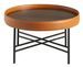 Table d'appoint rond en bois de noyer marron clair et noir Liza - Photo n°2
