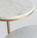 Table d'appoint ronde 2 plateaux marbre blanc et métal doré Sacha - Photo n°3