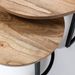 Table d'appoint ronde bois clair et métal noir Loft - Lot de 3 - Photo n°5