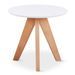 Table d'appoint ronde bois laqué blanc Scandinave - Lot de 3 - Photo n°2