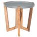 Table d'appoint ronde bois massif gris et clair Dopit - Photo n°2