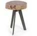 Table d'appoint ronde DENIA - Bois massif d'acacia & pieds acier gris - Photo n°1