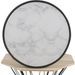 Table d'appoint ronde effet marbre blanc et métal noir Ellya - Photo n°2
