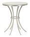 Table d'appoint ronde effet marbre et métal argenté Iste - Photo n°1