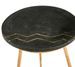 Table d'appoint ronde granite noir et pieds métal doré - Photo n°2